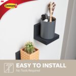 Command Display Ledges, Holds up to 2 lb, Slate, 2 Ledges with 8 Medium Strips, Damage-Free Hanging Floating Shelf with Adhesive Strips, Personalize Living Room, Bedroom, Kids Room or Office - Image 7