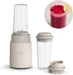 bella 6 Pcs Portable Rocket Blender, Juicer & Smoothie Maker, Press & Twist Design, EverGood™ & BPA Free Dishwasher Safe Parts, 4 Tip Stainless Steel Blade, Cord Wrap, 240 Watt Motor, Oatmilk - Image 2