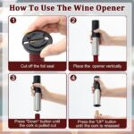 Electric Wine Opener Battery Operated, Automatic Electric Wine Bottle Opener with 2 in 1 Wine Stopper and Portable Corkscrew Foil Cutter, Wine Christmas Gifts for Women Men - Image 5