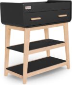 Fisher Price by Dream On Me Baby Changing Table, Matte Black Vintage Oak – Greenguard Gold & JPMA Certified, Wooden Nursery Dresser with Storage Shelves – Compact, Sturdy & Easy-to-Clean Design - Image 2