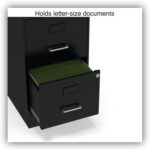 Alera Soho Vertical File Cabinet, 2 Drawers: File/File, Letter, Black, 14" X 18" X 24.1" - Image 5