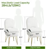 GREENSTELL Small Vanity Stool Chair with Storage and Folding Back, 13.4" x 15" x 30" Square Faux Fur Soft Ottoman, 4 Metal Legs with Anti-Slip Feet, Furry Padded Seat for Makeup, Bedroom, White - Image 4