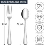 Hiware 24-piece Forks and Spoons Silverware Set, Food Grade Stainless Steel Flatware Cutlery Set for Home, Kitchen and Restaurant, Mirror Polished, Dishwasher Safe - Image 3