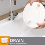 5.3QT Large Lettuce & Fruit Spinner Washing Bowl - Spin Dry Greens, Vegetables & Salad | Multitasking Kitchen Tool with Slicer, Grater & Lemon Juicer - Image 7