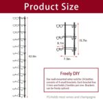 JKsmart 24 Bottles Wall Mounted Wine Rack, Adjustable Height Wine Rack Wall Mounted for Wine Bottles, Liquor, Champagne, Matte Metal Black Wine Wall Rack for Kitchen, Pantry, Bar, Wine Cellar - Image 8