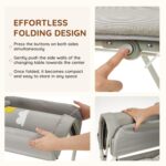 Lilian&Gema Portable Baby Changing Table with Wheels, 3-Level Adjustable Heights Folding Diaper Changing Station with Nursery Organizer&Large Storage Racks for Newborns&Infants - Image 4