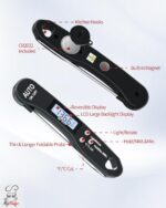 Instant Read Meat Thermometer, 1.2s Fast Read, ±1°F Accuracy, -58°F to 572°F, 4.4" Foldable Probe, 0 °C Calibration, Min/Max (Session), Auto-Rotating Backlit Display, °F/°C, Magnetic Back, Auto-Off - Image 10