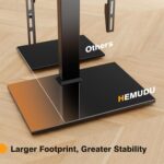 Universal TV Stand - Table Top TV Stand for 27-60 inch LCD LED TVs - 6 Level Height Adjustable TV Base Stand with Tempered Glass Base & Wire Management, VESA 400x400mm - Image 6