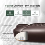 Office Chair, Big and Tall Office Chair with Foot Rest Ergonomic Desk Chairs Reclining High Back Leather Chairs with Lumbar Support(Brown) - Image 5