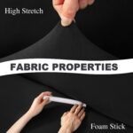 Sectional Couch Covers 2-Piece Softness L Shaped Sofa Cover Super Stretch L-Type Couch Slipcover with 2Pcs Pillowcases Sofa Slipcover 3 Seater + 3 Seater Furniture Protector (Black) - Image 4