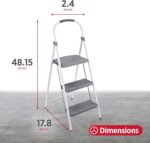 Rubbermaid 3 Step Folding Ladder, Steel Foldable Step Stool with Hand Grip, White - Image 5