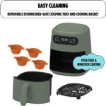 CRUX x Marshmello 3.0 QT Digital Air Fryer with TurboCrisp Technology, Touch Screen Temperature Control, Timer and Auto Shut-off, Fully Programmable, Silicone Cupcake Molds Included, Olive - Image 5