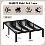 Full Metal Bed Frame - 14 Inch Tall Heavy Duty Bedframe Black Basic Steel Slats Platform No Box Spring Needed/Easy Assembly/Noise Free - Image 4