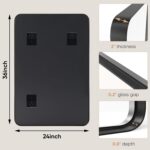 DUMOS Black Metal Framed Vanity Rounded Rectangle Bathroom Mirrors for Over Sink Wall, 36x24 Inch Large Matte Mirror, Modern Decorative for Restroom, Farmhouse, Horizontally or Vertically Hanging - Image 8