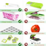 Food Dicer Chopper 5 Blades, Onion Dicer Chopper, Fruit and Veggie and Vegetables Chopper, Food Prep, Light Green - Image 6