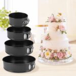 Springform Pan Set of 4, 4/7/9/10inch Cake Pan, Non-Stick Leak-Proof with Removable Bottom, Cheesecake Pan for Baking, Black - Image 8