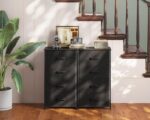 AODK Dresser for Bedroom with 4 Storage Drawers, Small Dressers Chest of Drawers Fabric Dresser with Sturdy Steel Frame, Black - Image 8