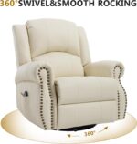 Leather Recliner Chair, 360° Swivel Recliner with Heat and Massage,Classic and Traditional Manual Recliner Chair with Comfortable Arms for Living Room - Image 5