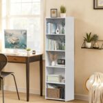 ZENY 5-Tier Shelf Bookcase, Freestanding Wood Storage Display Open Bookshelf for Home Office, White - Image 6