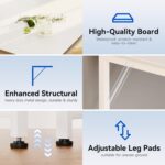 Casaottima 40" Small Computer Home Office Desk for Bedroom with Fabric Drawers & File Cabinet, Cloth Storage Bag and Hook, Writing Study Work Table for Small Space, White - Image 6