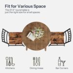 HOOBRO Bamboo Dining Table, Round Dining Table for 2, 27.5" Kitchen Table for Small Space, Writing Table, Easy to Assemble, for Dining Room, Living Room, Office, Kitchen, Apartment, Brown BR71CZ01G1 - Image 5