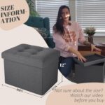 Ottoman Storage Ottoman Foot Rest Stool Foldable Bench with Storage Student Dormitory Bedroom and Entryway 16 X 12 X 12 - Image 3