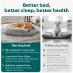 FurHaven 45" Calming Donut Dog Bed for Large Dogs, Round Plush Donut with Soft Filling for Snuggling Comfort, Removable Washable Cover, Jumbo XL, Shaggy Faux Fur, Mist Gray - Image 8