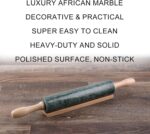 Koville Marble Rolling Pin, Non-Stick Stone Dough Roller, Rolling Pin for Baking,Pasta, Dumpling, Ravioli, Fondant,Pie Crust, Kitchen Baking Pastry Tools - Image 3