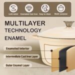 TOPEMAI Dutch Ovens Enameled Cast 5.5 Quart Dutch Oven Pot with Lid for Bread Baking (White) - Image 9