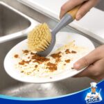 MR.SIGA Dish Brush with Bamboo Handle Built-in Scraper, Scrub Brush for Pans, Pots, Kitchen Sink Cleaning, Pack of 2 - Image 3