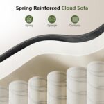 108” Cloud Sectional Couch, Modular Sectional Sofa with Deep Seat, Corduroy Boneless Couches with Chaise for Living Room Bedroom, No Assembly Required (Left-Facing Chaise, Black) - Image 5