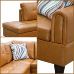 L Shaped Couch, Modular Sectional Sofa with Chaise, Modern Modular Sofas Furniture Sofa Couches for Living Room/Apartment/Office/Bedroom, Ginger - Image 7