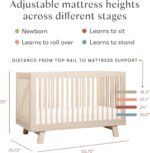 Babyletto Hudson 3-in-1 Convertible Baby Crib - GREENGUARD Gold Certified - Convertible Crib to Toddler Bed and Daybed - Baby Bed with 4 Adjustable Heights - Wooden Crib - Washed Natural - Image 8