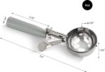 New Star Foodservice 34769 Commercial-Grade Thumb Press Food Disher/Ice Cream Scoop, 18/8 Stainless Steel, 4 oz, Size 8, Grey - Image 4