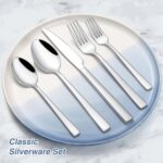 60 Piece Silverware Set For 12, Stainless Steel Flatware/Tableware Set Include Spoons/Forks/Knives, Yoehka Mirror Polished Cutlery Set For Home Kitchen Restaurant Hotel, Durable,Dishwasher Safe - Image 6