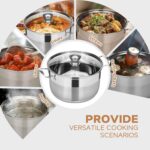 Ohtomber Stainless Steel Stock Pot - 12 Quart Large Cooking Pot with Lid for Pasta, Soup, Spaghetti, Nonstick Thick Base Deep Stockpot, Kitchen Cookware for Stew, Simmer, Boiling, Canning - Image 4