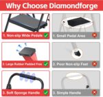 Step Ladder Foldable Folding Stool - for Home Adults Kitchen 3 Stepping Extension Tall Heavy Duty with Handrails - Closet Stepstool Stair Ladders Extendable Stepladder for Indoor House 800Lbs - Image 5