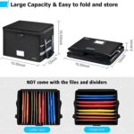 File Box with Lock, Fireproof Document Box File Organizer with Zipper & Adjustable Handle, Collapsible File Storage Box for Home Office, Filing Cabinet for Hanging Letter/Legal Folder - Image 7