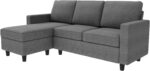 HONBAY Convertible Sectional Sofa, Convertible L Shaped Couch with Reversible Chaise, Sectional Couch for Small Space Apartment, Grey - Image 9