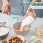 Measuring Cups Set Measuring Spoons Set, Nesting Measure Cups with Stainless Steel Handle, For Measuring Dry and Liquid Ingredients Small Teaspoon with Plastic Head (Mint Green) - Image 8
