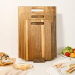 YSTKC Acacia Wood Cutting Boards Set of 3 PCS for Kitchen, Large Wooden Cutting Board Set with Handle, Thick Chopping Board, Butcher Block Wooden Trays for Meat, Fruit Vegetable and Cheese - Image 6