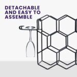 Melvvi Wine Rack Black Metal Large 15" Countertop 3-Tier Stand Holds 14 Bottles & 2 Glasses, Perfect for Kitchen & Bar – No Assembly Required - Image 10