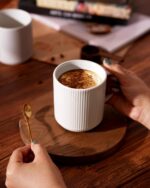 famiware Coffee Mug Set for 4, Star 12 oz Catering Mugs Cup Set with Handle for Coffee, Tea, Cocoa, Milk - Ceramic Stoneware Drinkware Set, Matte White - Image 7