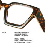 livho Oversized Blue Light Blocking Glasses for Woman and Men - Rectangle Fashion Glasses for Computer, Chic Preppy Frame - Image 6