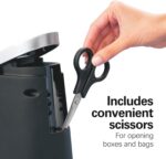 Hamilton Beach Smooth Edge Electric Automatic Can Opener for Kitchen with Easy Push Down Lever, Extra Tall, Includes Stainless Steel Scissors, Black and Chrome (76607) - Image 7