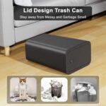 N. NETDOT 3 Pack 10 Liter Small Trash Can with lid, 2.6 Gallon,Garbage Can Slim Trash Bin Waste Basket for Bathroom,Kitchen,Bedroom,Living Room,Office,Laundry - Black - Image 6