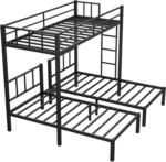 Twin Over Twin Over Twin Triple Bunk Bed for Kids,3 Bed Bunk Beds for 3,Metal Triple Bunk Beds with Built-in Desk,Separates Into 3 Twin Beds,Noise Reduced Structure,Black - Image 7