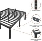ROIL 14 inch Metal Queen Bed Frame with Rounded Corner and Headboard Hole Mattress Retainers 3500LBS Heavy Duty Steel Slats No Box Spring Needed Platform Noise-Free Easy Assembly - Image 7