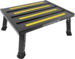 Adjustable Height Aluminum RV Step, Stable Foldable Platform Step Stool, Supports Up to 1,000 lb, Non-Slip Rubber Feet and Platform Mat, Easy to Carry (Black) - Image 2