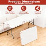 Elevon Folding Table, 6 Feet Heavy Duty Fold-in-Half Utility Table Indoor Outdoor for Camping, Picnic, Party - Image 3